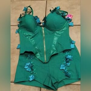 Dc Comics Poison Ivy Corset Costume Set Size Small